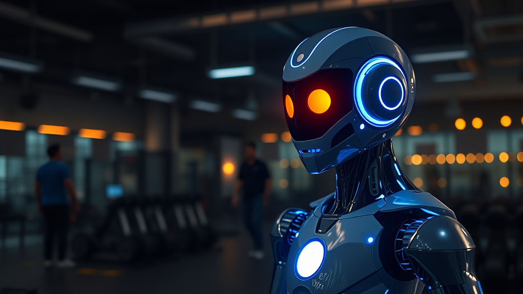 AI chatbot interface in a modern gym, increasing leads and revenue