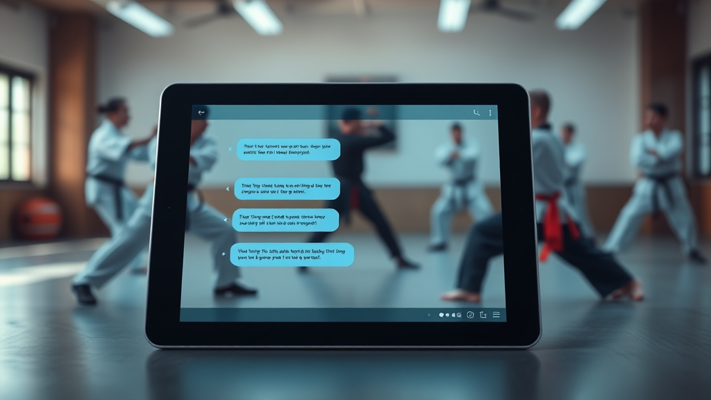 AI chatbot on tablet for dojo lead generation