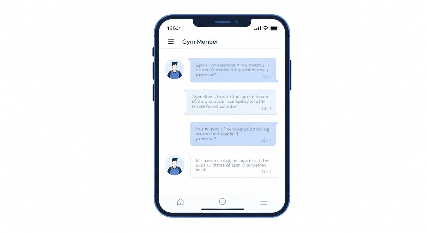 Chatbot interface on smartphone for gym class booking