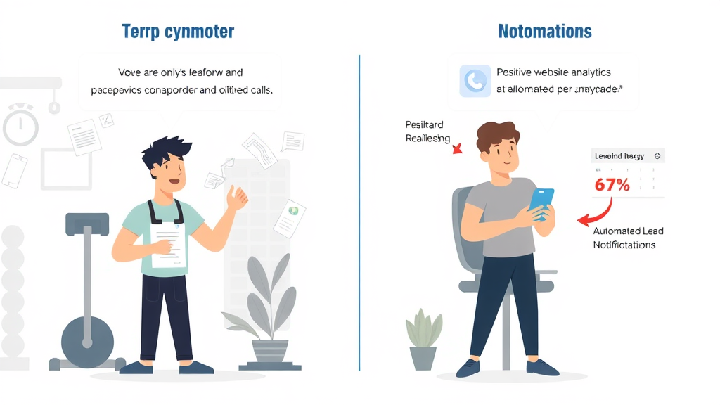 Gym owner comparing manual vs automated lead nurturing