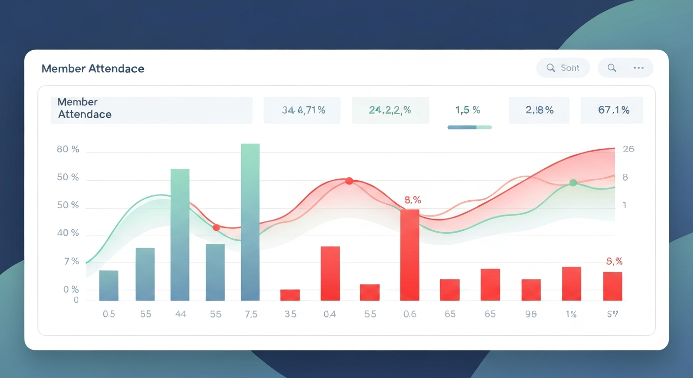 AI dashboard showing at-risk gym members