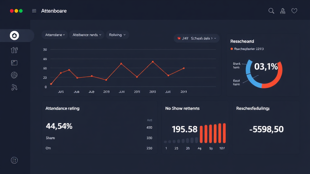 AI dashboard with gym attendance and no-show metrics