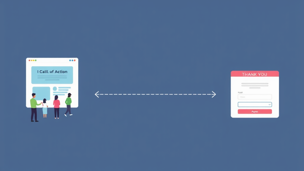 Website visitor flow on a landing page with form