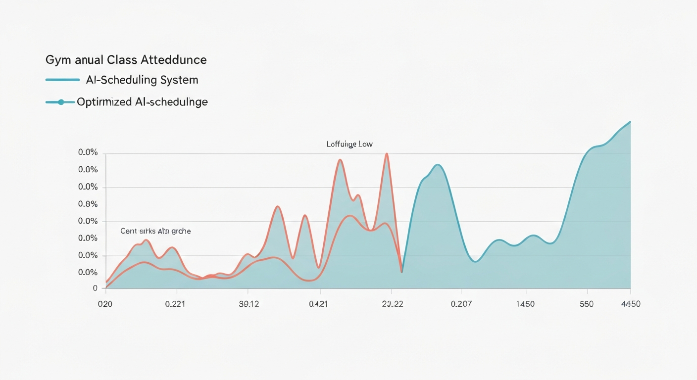 Graph showing manual vs AI gym class scheduling efficiency