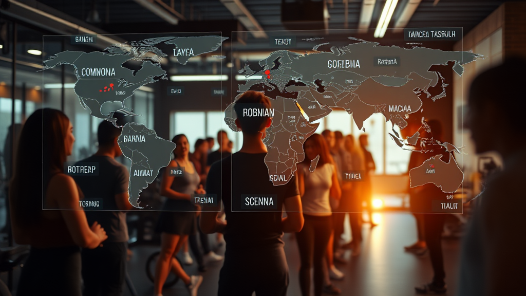 Multilingual gym website interface for expat members