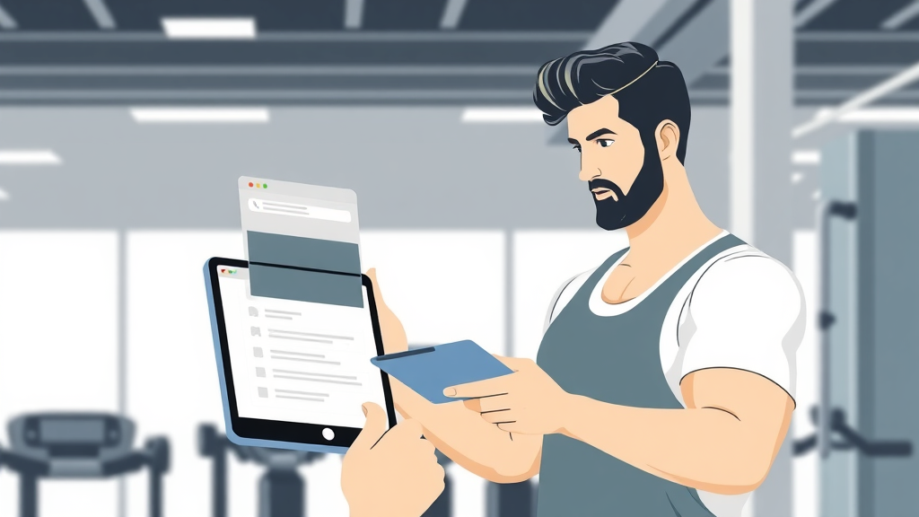 Gym owner updating website content via chat interface