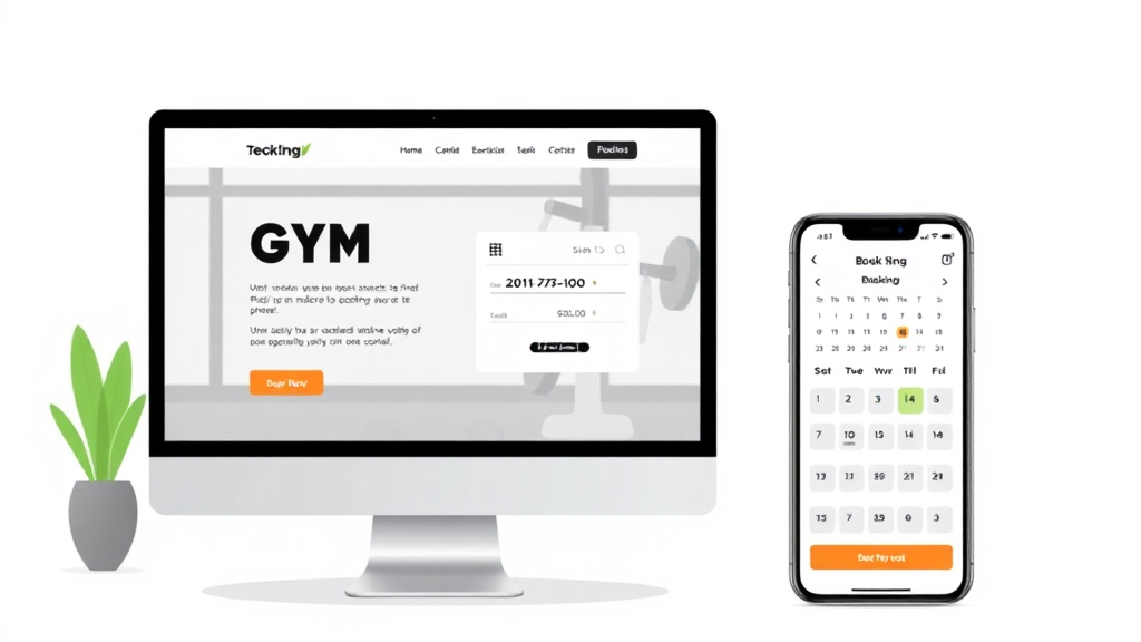 Modern gym website with integrated booking calendar
