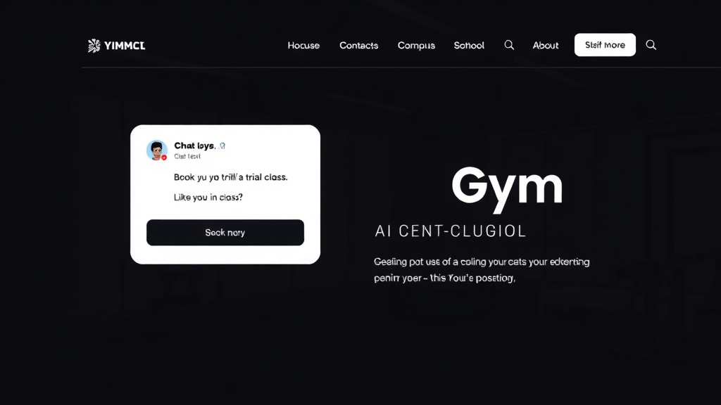 Modern gym website with AI chatbot booking trial