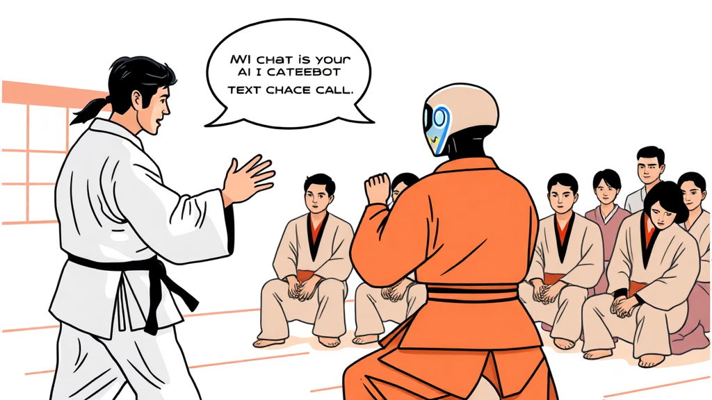 Martial arts instructor with AI chatbot answering calls