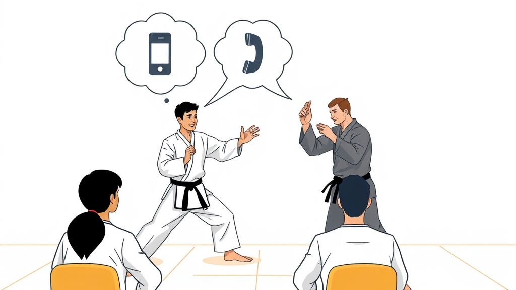 Martial arts instructor distracted by ringing phone