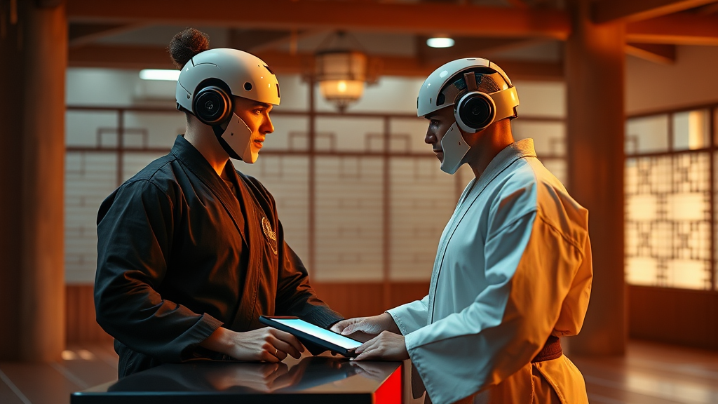 AI receptionist helps martial arts student book a trial class.