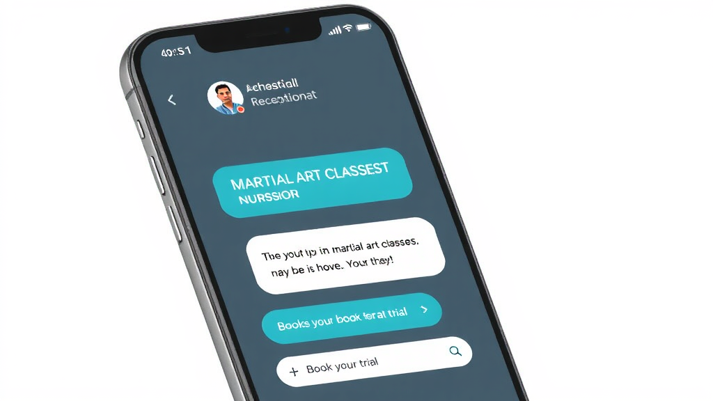 AI receptionist chat on smartphone for martial arts