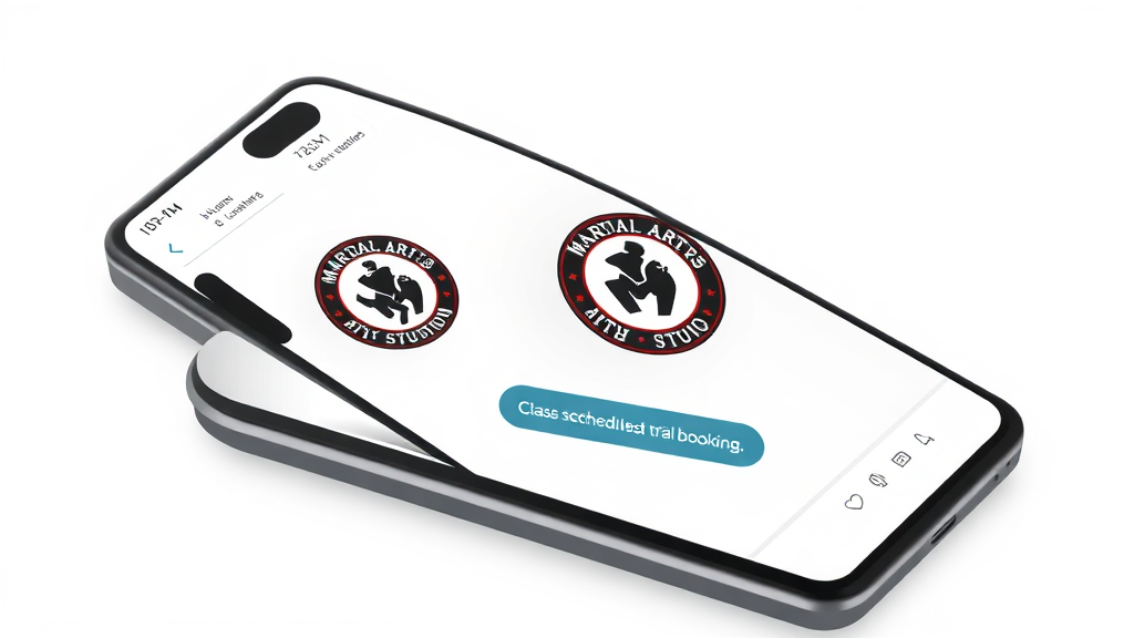 AI chatbot on smartphone for martial arts bookings
