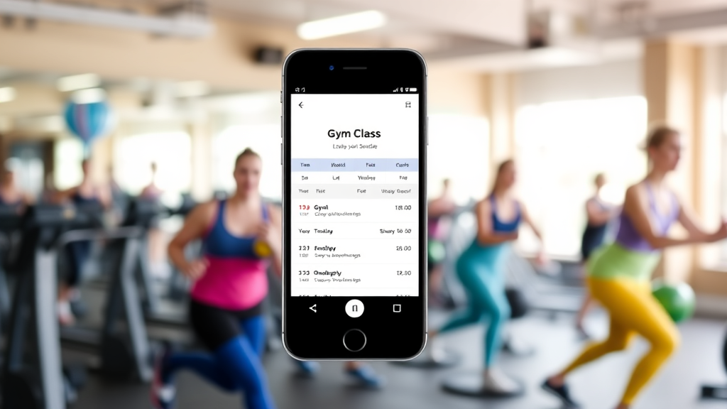 Smartphone showing fast-loading gym class schedule