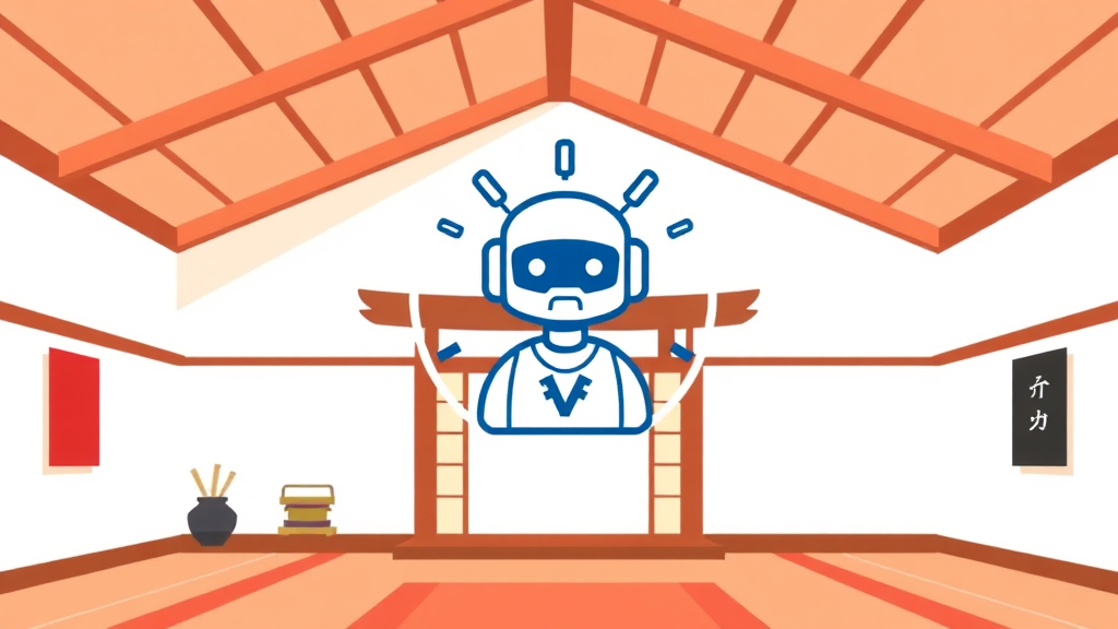 Martial arts dojo with 24/7 AI chatbot icon